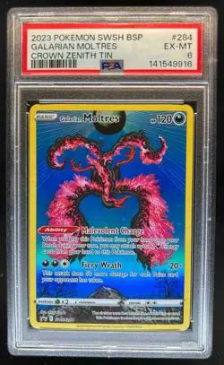 2019-2023 Pokemon SWSH Black Star Promos Galarian Moltres #SWSH284 PSA 6 - Image 1