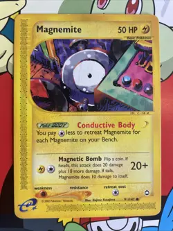 Magnemite 91/147 Common Pokemon Aquapolis Vintage WOTC E Series LP 2003 - Image 1