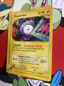 Magnemite 91/147 Common Pokemon Aquapolis Vintage WOTC E Series LP 2003 - Image 3