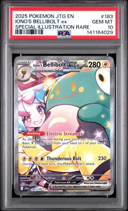2025 POKEMON JTG SPECIAL ILLUSTRATION RARE #183 IONO'S BELLIBOLT EX PSA 10 - Image 1