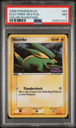 2006 POKEMON EX HOLON PHANTOMS #64 ELECTRIKE-REVERSE FOIL PSA 7 - Image 1