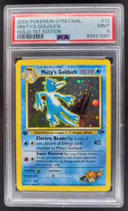 2000 Pokemon Gym Challenge 1st Edition Misty's Golduck #12/132 Holo PSA 9 CG4 - Image 1