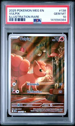 2025 POKEMON MEG EN-MEGA EVOLUTION ILLUSTRATION RARE #138 VULPIX PSA 10 - Image 1
