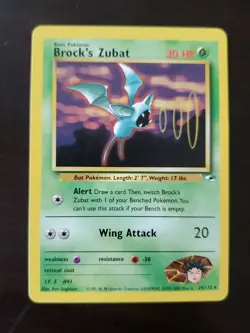 Pokemon Brock's Zubat Gym Heroes Unlimited 24/132 - Image 1