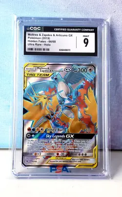 2019 Pokemon Moltres & Zapdos & Articuno GX Hidden Fates 66/68 CGC 9 (A) - Image 1