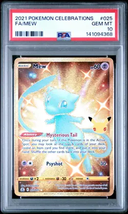 2021 POKEMON CELEBRATIONS #025 FULL ART/MEW PSA 10 - Image 1