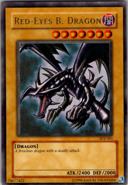 LP Yugioh Red-Eyes Black Dragon SDJ-001 Unlimited Edition Holo Rare Yu-Gi-Oh! - Image 1
