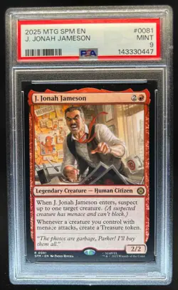 2025 Magic The Gathering Marvel's Spider-Man J. Jonah Jameson #0081 PSA 9 - Image 1
