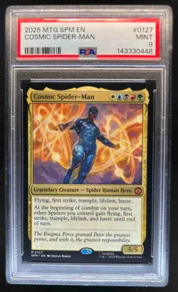 2025 Magic The Gathering Marvel's Spider-Man Cosmic Spider-Man #0127 PSA 9 - Image 1