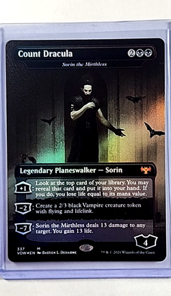 MTG Magic The Gathering Innistrad Crimson Vow Borderless Foil #337 Count Dracula - Image 1