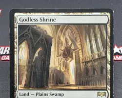 MTG Godless Shrine- DAMAGED -Ravnica Allegiance Magic the Gathering Card # 248 - Image 3