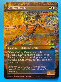 MTG 1x FOIL BORDERLESS Coiling Oracle # 375 Double Masters 2022 Magic the x1 NM - Image 1
