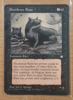 1995 MAGIC THE GATHERING ICE AGE PESTILENCE RATS TD25 - Image 1