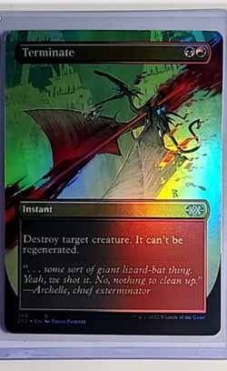 MTG Magic The Gathering 2X2 Double Masters 2022 Borderless Foil 389 Terminate LP - Image 1