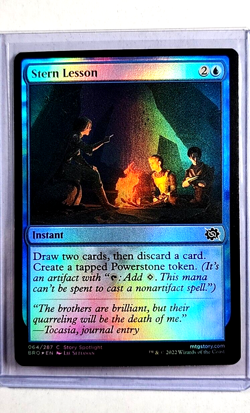2022 Magic the Gathering BRO The Brother's War Foil #64 Stern Lesson Blue WOTC - Image 1