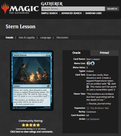 2022 Magic the Gathering BRO The Brother's War Foil #64 Stern Lesson Blue WOTC - Image 3