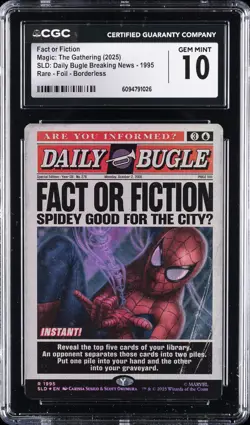 2025 MTG SLD: DAILY BUGLE BREAKING NEWS #1995 FACT OR FICTION CGC 10 GEM MINT - Image 1