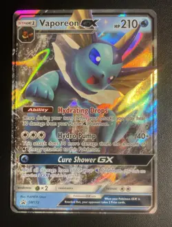 Pokemon TCG Vaporeon GX SM172 Sun & Moon Black Star Promo - Image 1