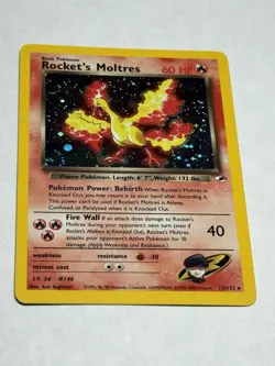 Pokemon TCG Rockets Moltres Holo Rare Card Gym Heroes Unlimited - Image 1