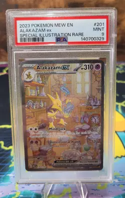 Pokemon TCG Alakazam EX 151 Holo Card Scarlet & Violet 201/165 PSA 9 - Image 1