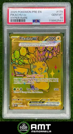 Pikachu ex PSA 10 2025 Pokemon Prismatic Evolutions EN Hyper Rare #179/131 2541 - Image 1