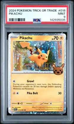 2024 POKEMON TRICK OR TRADE #018 PIKACHU PSA 9 - Image 1