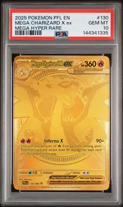 2025 POKEMON PFL EN-PHANTASMAL FLAMES MEGA HYPER RARE MEGA CHARIZARD X EX PSA 10 - Image 1
