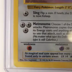 Clefairy 5/102 Shadowless Holo Rare Base Set Pokemon TCG Sleaved Since 1999 - Image 4