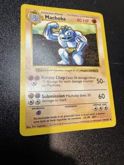 Machoke Uncommon Base Set Pokemon Card (Shadowless) 034/102 HP - Image 2