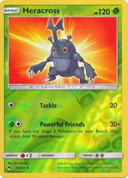 x4 Heracross - 18/214 - Uncommon - Reverse Holo Pokemon SM8 Lost Thunder M/NM - Image 1