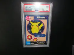 1999 Pokemon Burger King UnPerforated Pikachu card #25 Psa 7 Nm - Image 1