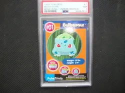 1999 Burger King Pokemon Bulbasaur UnPerforated card #1 Psa 7 Nm - Image 1