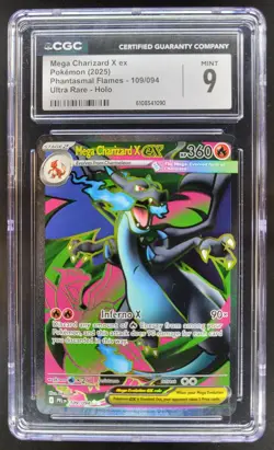 2025 Pokemon Phantasmal Flames Mega Charizard X ex #109/094 Ultra Rare CGC 9 PT - Image 1