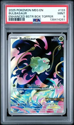 2025 POKEMON MEG EN-MEGA EVOLUTION ENHANCED BOOSTER BOX TOPPER BULBASAUR PSA 9 - Image 1