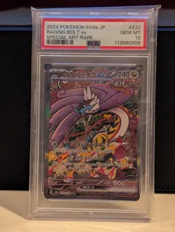 PSA 10 Raging Bolt ex SAR Terastal Festival 222 sv8a Japanese Pokemon Card 2024 - Image 1