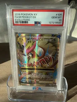 2016 POKEMON XY FA/M PIDGEOT EX EVOLUTIONS PSA 10 GEM MINT - Image 1