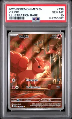 2025 Pokemon Mega Evolutions MEG EN Vulpix Illustration Rare 138 PSA 10 GEM MINT - Image 1