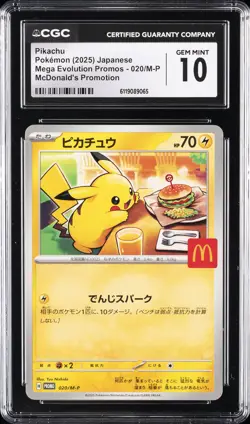 2025 POKEMON JPN MEGA EVOLUTION MCDONALD'S PROMOTION PIKACHU CGC 10 GEM MINT - Image 1