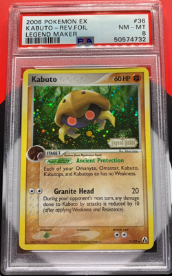 2006 Kabuto #36/92 Pokemon Legend Maker Reverse Holo PSA 8 NM - MT - Image 1