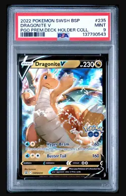 2022 POKEMON GO PREMIUM DECK DRAGONITE V #235 PSA 9 - Image 1