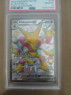 2024 POKEMON PAF EN-PALDEAN FATES SHINY ULTRA RARE #215 ALAKAZAM EX PSA 10 - Image 1
