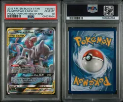 Mewtwo & Mew GX SM191 Pokemon Sm Black Star Promo Tag Team GEM MINT PSA 10 - Image 3