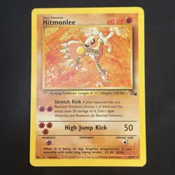 Pokemon Vintage Non-holo Rare Hitmonlee Fossil Wotc 1999 - Image 1