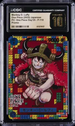 2025 ONE PIECE JPN PC: ONE PIECE DAY '25 PROMO MONKEY D LUFFY CGC 10 PRISTINE - Image 1
