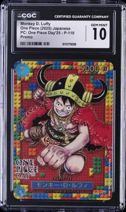 2025 ONE PIECE JPN PC: ONE PIECE DAY '25 PROMO MONKEY D LUFFY CGC 10 GEM MINT - Image 1