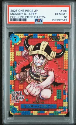2025 ONE PIECE JPN PREM CARD COLL -ONE PIECE DAY'25- #110 MONKEY D. LUFFY PSA 10 - Image 1