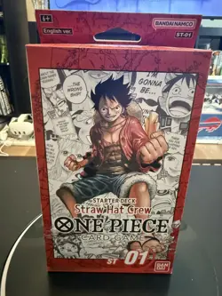 One Piece TCG Luffy Red Straw Hat Crew Starter Deck ST-01 English New And Sealed - Image 1
