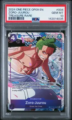 2024 ONE PIECE OP09-EMPERORS IN THE NEW WORLD TREASURE RARE ZORO-JUUROU PSA 10 - Image 1