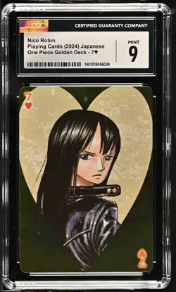CGC 9 Nico Robin 7 of hearts Playing cards 2024 One Piece Golden Deck - Image 1