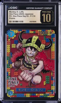 2025 ONE PIECE JPN PC: ONE PIECE DAY '25 - PROMO MONKEY D LUFFY CGC 10 PRISTINE - Image 1